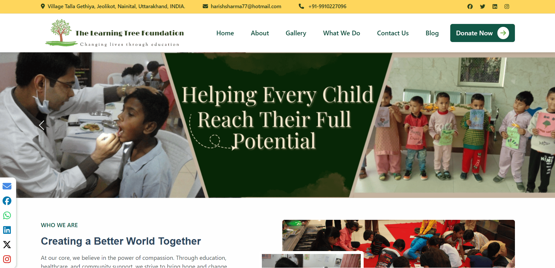 The Learning Tree Foundation – Education & Charity Initiative by World Web Robotics