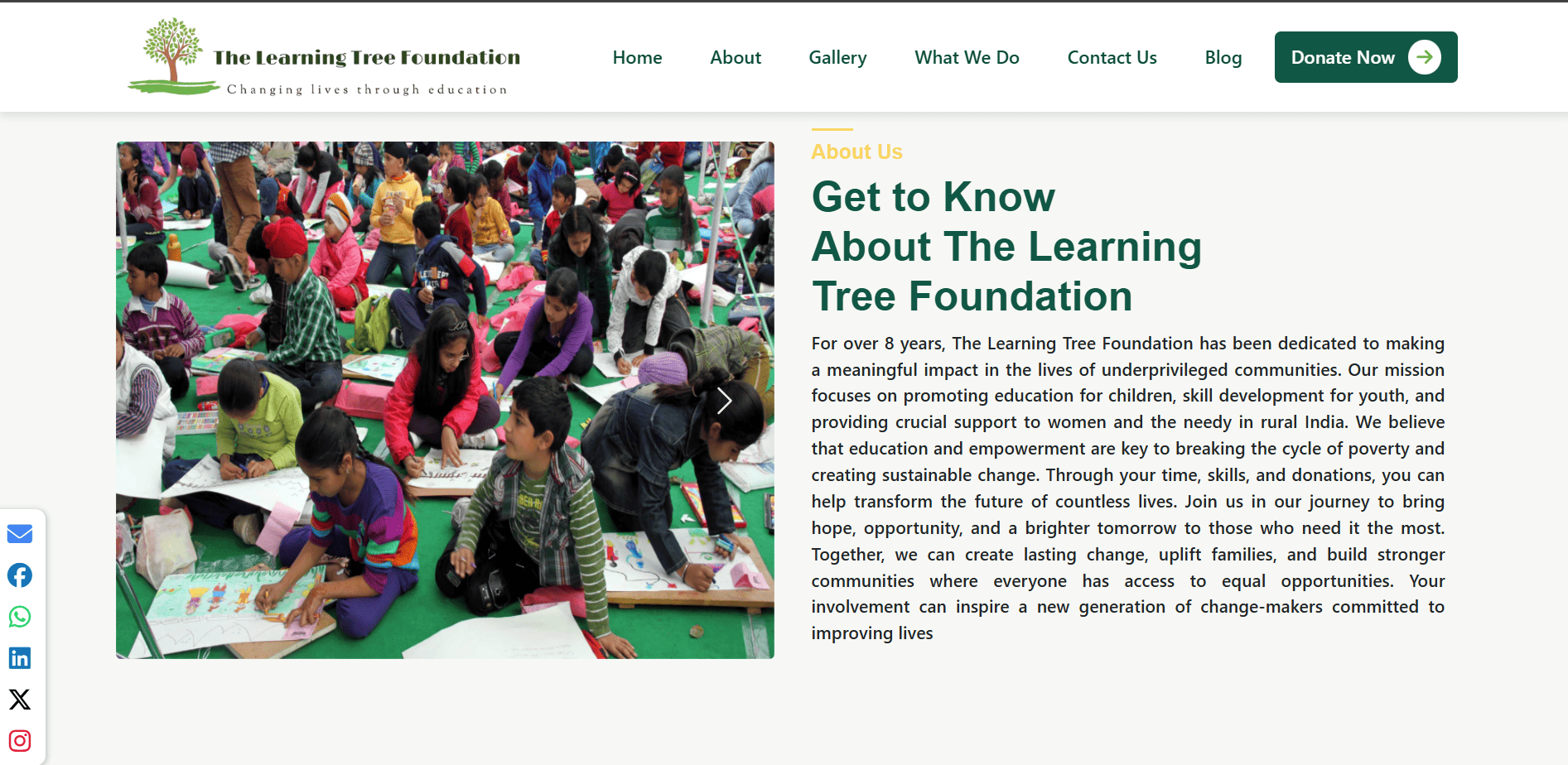 The Learning Tree Foundation – Education & Charity Initiative by World Web Robotics